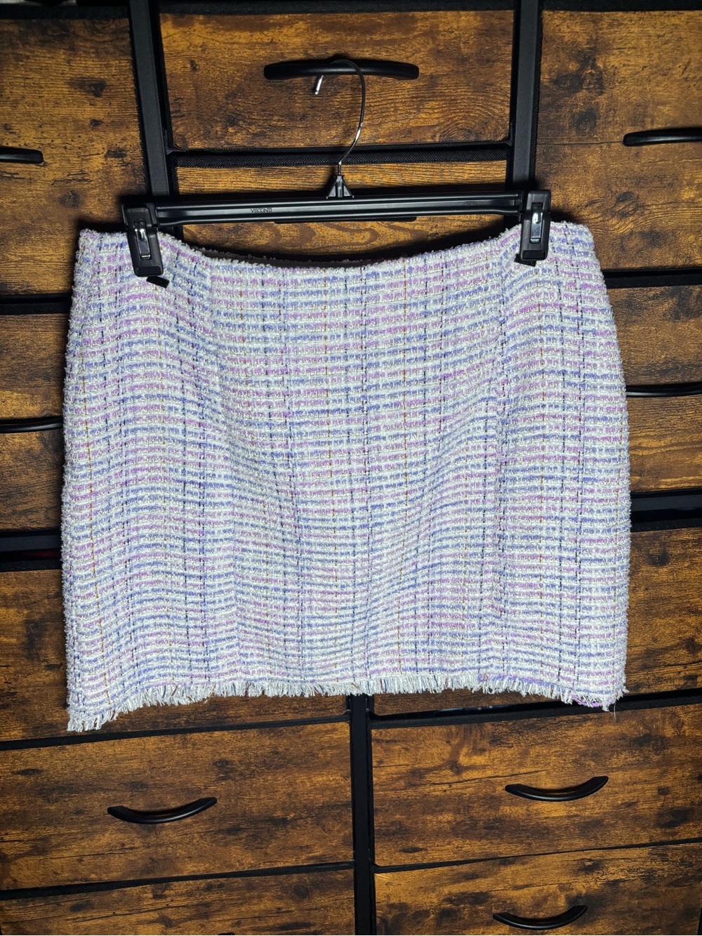 CeCe Lavender Tweed Mini Skirt with Pastel Accents NWT 12 - Picture 4 of 12